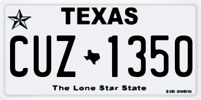 TX license plate CUZ1350
