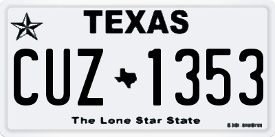 TX license plate CUZ1353