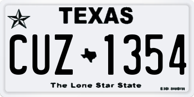 TX license plate CUZ1354