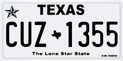 TX license plate CUZ1355