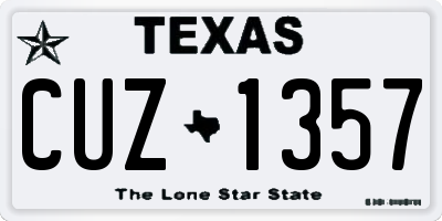 TX license plate CUZ1357
