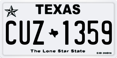 TX license plate CUZ1359