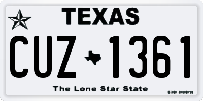 TX license plate CUZ1361