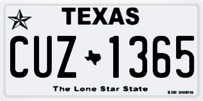TX license plate CUZ1365