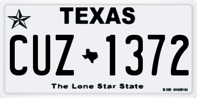 TX license plate CUZ1372