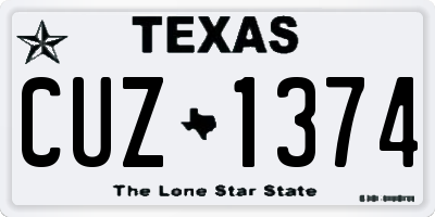TX license plate CUZ1374