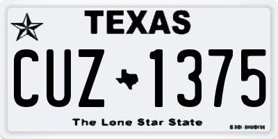TX license plate CUZ1375