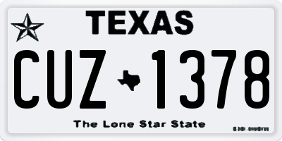 TX license plate CUZ1378