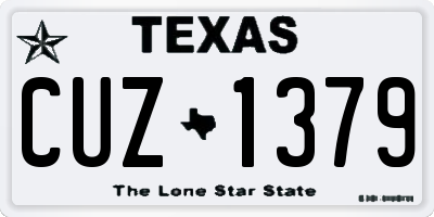 TX license plate CUZ1379