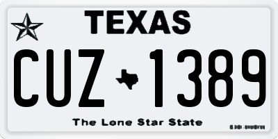 TX license plate CUZ1389