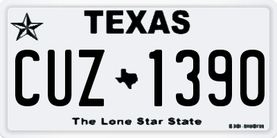 TX license plate CUZ1390