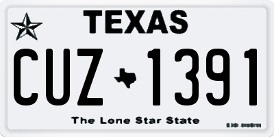 TX license plate CUZ1391