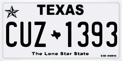 TX license plate CUZ1393
