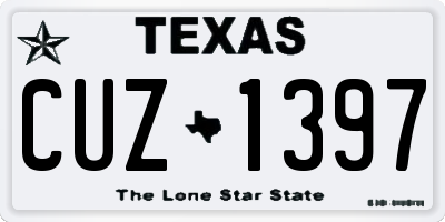 TX license plate CUZ1397