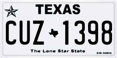 TX license plate CUZ1398