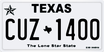 TX license plate CUZ1400