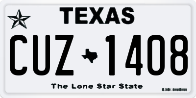 TX license plate CUZ1408