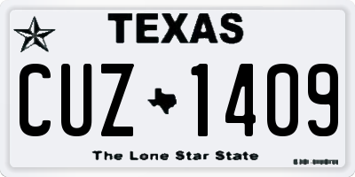 TX license plate CUZ1409