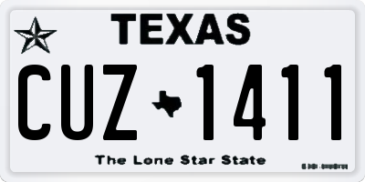 TX license plate CUZ1411