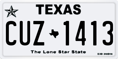 TX license plate CUZ1413