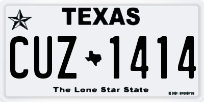 TX license plate CUZ1414