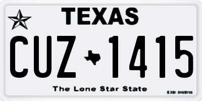TX license plate CUZ1415