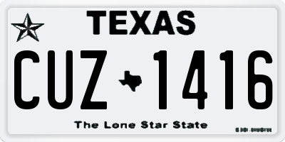 TX license plate CUZ1416