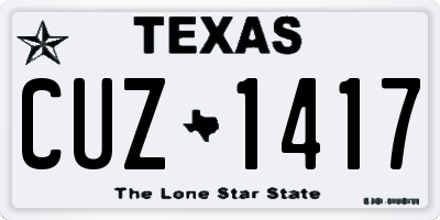 TX license plate CUZ1417