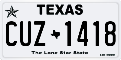 TX license plate CUZ1418