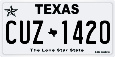 TX license plate CUZ1420