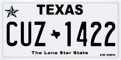 TX license plate CUZ1422
