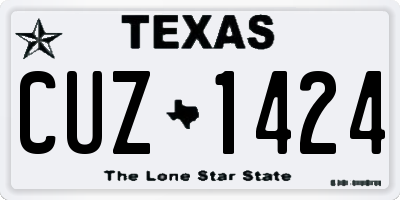 TX license plate CUZ1424