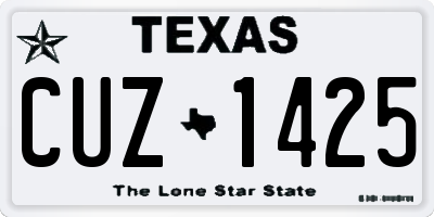 TX license plate CUZ1425
