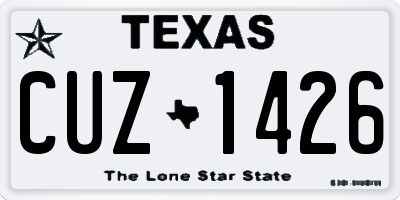 TX license plate CUZ1426