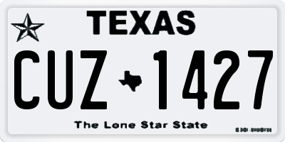 TX license plate CUZ1427