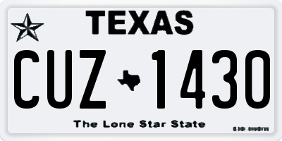 TX license plate CUZ1430