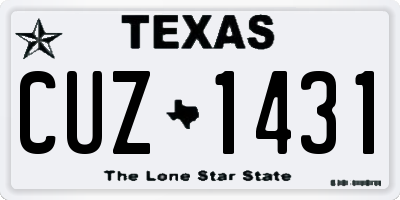 TX license plate CUZ1431