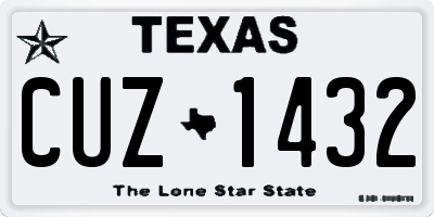 TX license plate CUZ1432