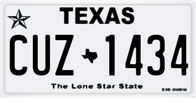 TX license plate CUZ1434