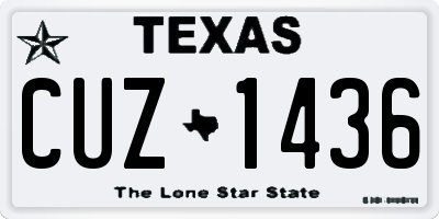 TX license plate CUZ1436