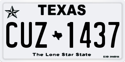 TX license plate CUZ1437