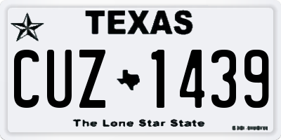 TX license plate CUZ1439