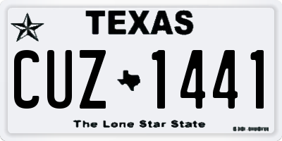 TX license plate CUZ1441
