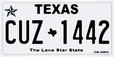 TX license plate CUZ1442