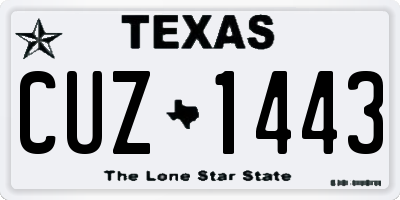 TX license plate CUZ1443