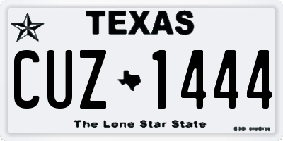 TX license plate CUZ1444
