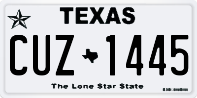 TX license plate CUZ1445