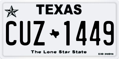 TX license plate CUZ1449