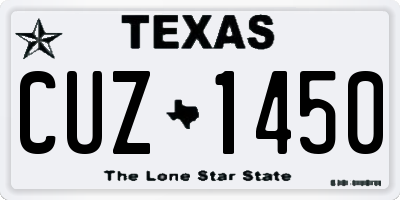 TX license plate CUZ1450
