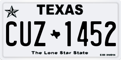 TX license plate CUZ1452